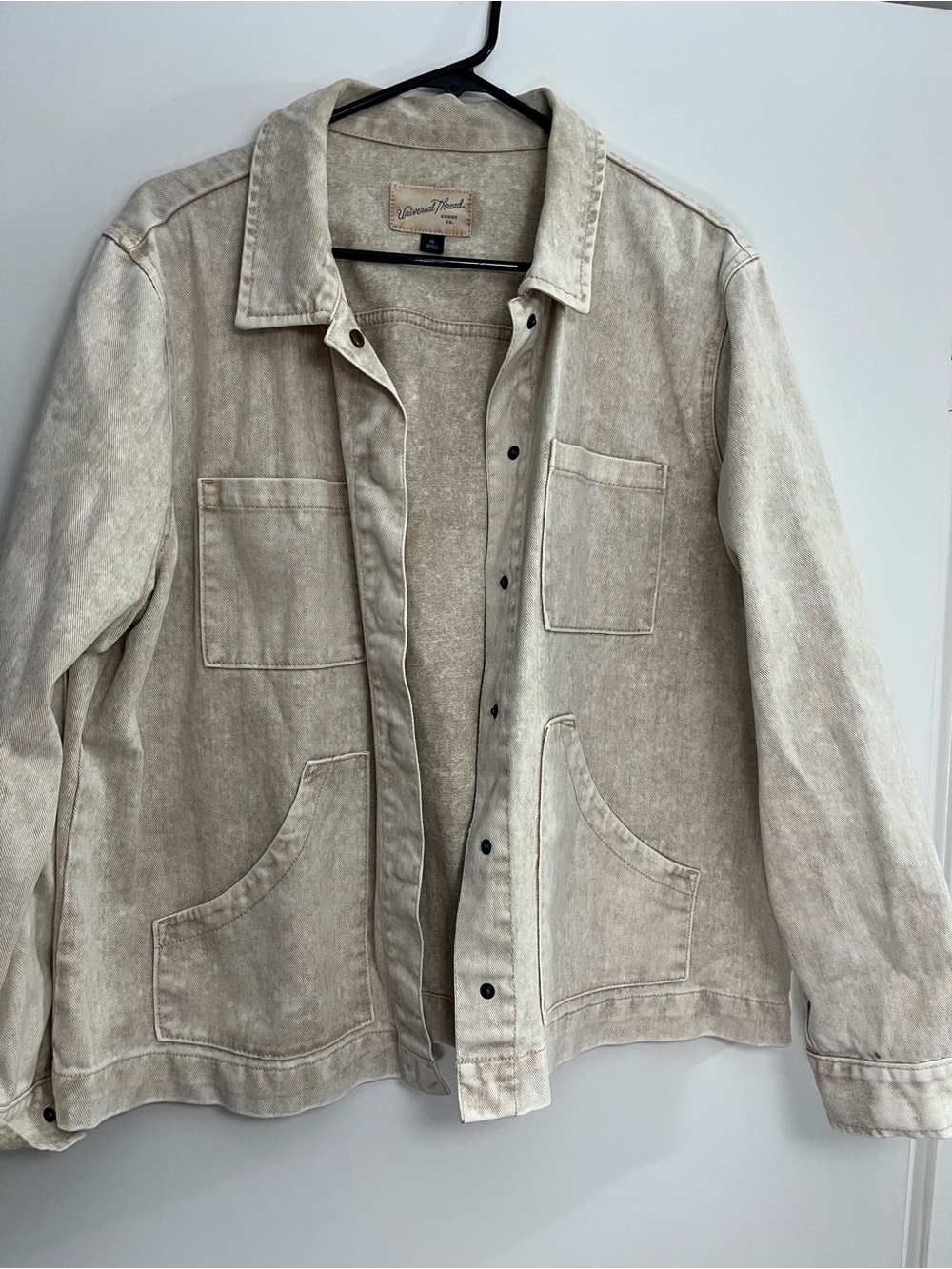 Universal Thread Light Beige Washed Denim Jacket